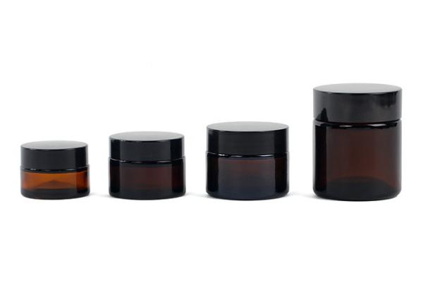 Buy cheap Amber 15ml 50ml Glass Cosmetic Cream Jar With Screw Cap from wholesalers