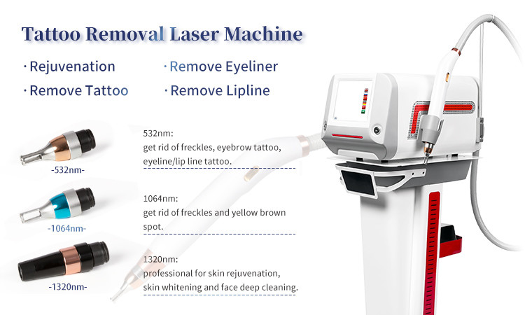 Desktop Q Switch Nd Yag Laser Tattoo Removal Machine Carbon Peeling Facial Skin Rejuvenation