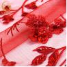 Buy cheap Gorgeous 3D Embroidery Lace Applique Handwork Beaded Red Color Lace from wholesalers