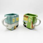 16oz Personalized Present Kids Folk Art ceramic Material Coffee Mug Bus Cartoon