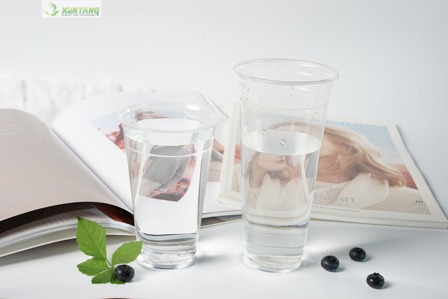24 Ounce Clear Compostable PLA Cups 90mm With Flat Lids For Cold Drink Bubble Boba Tea Water Juice