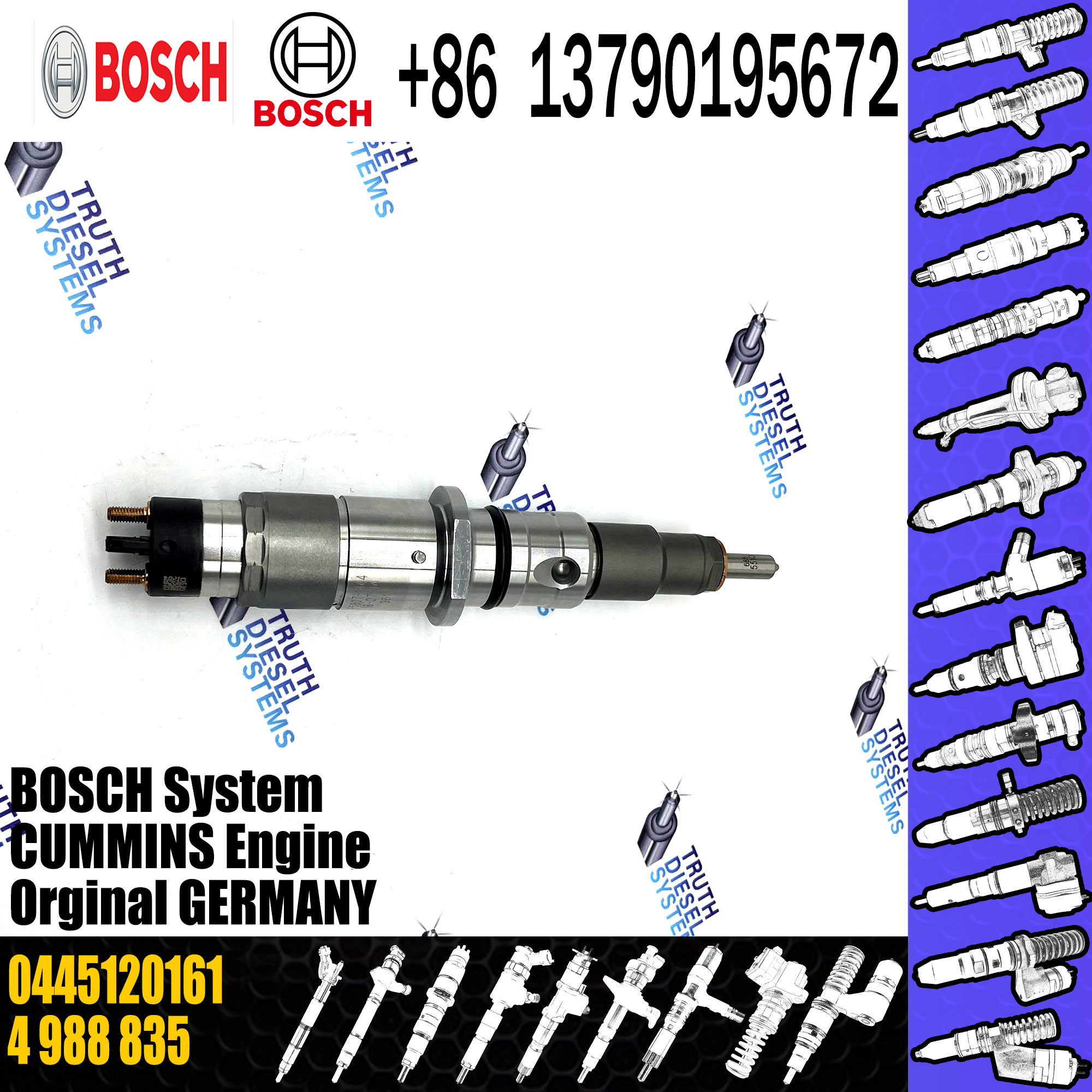 High quality Common Rail Injector diesel fuel injector 4988835 5253221 5269194 0445120161 0445120204 0445120267