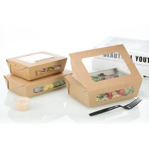 Buy cheap Disposable Food Grade Rectangle 8oz Kraft Paper Bowls Salad Box from wholesalers