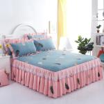 Hotel Style Double Lace Bed Sheets with Bed Skirt Duvet Cover Waterproof Bedding