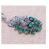Buy cheap Vintage Thai Sterling Silver Green Agate with Marcasite Peafowl Pendant Necklace(N017961W) from wholesalers
