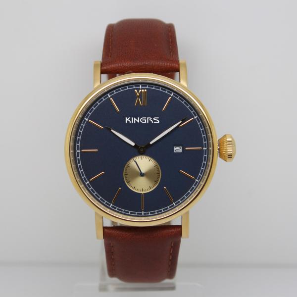 Buy cheap Elegent Men's Wrist Watches,High Quality Stainless steel watch with Genuine Leather strap ,OEM Men Watch from wholesalers