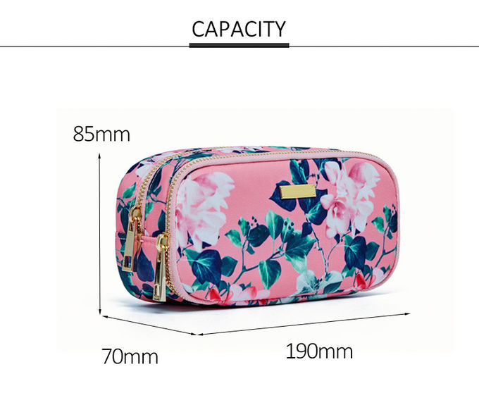 Vintage Floral Printed Zipper Waterproof Travel Wash Bag