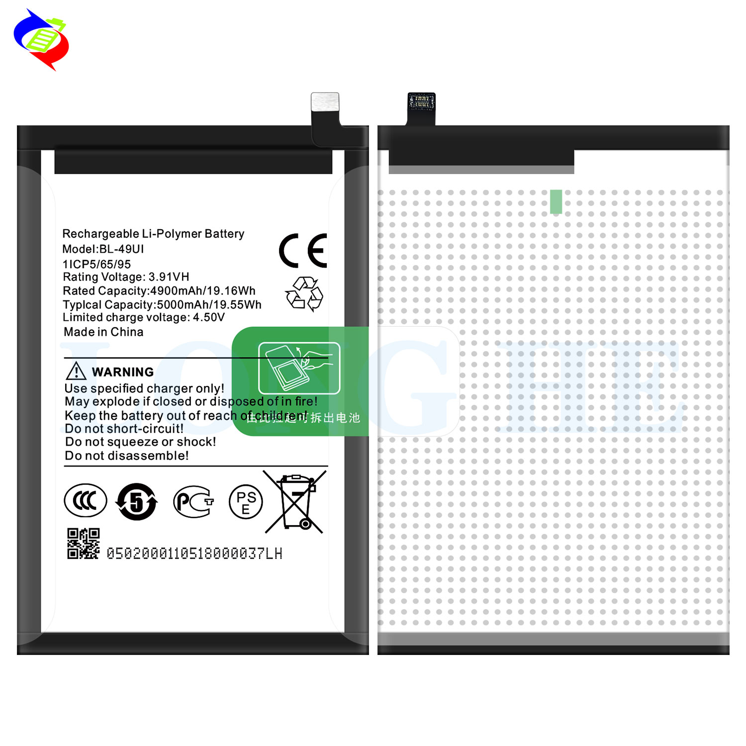 BL-49UI 3.91V 5000mAh Battery for Itel RS4 Lithium Ion Battery Mobile Phone Compatible