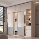 Modern Bedroom Sliding Door Wardrobe Accessory Pants Rack Adjustable Height