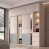 Buy cheap Laminate Sliding Door with Drawers Walnut Wardrobe Closet 200cm Wide from wholesalers