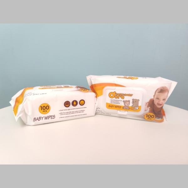 Buy cheap Natural Care Non-woven Baby Wipes with Plastic Lid and Pure Water Organic Bamboo from wholesalers
