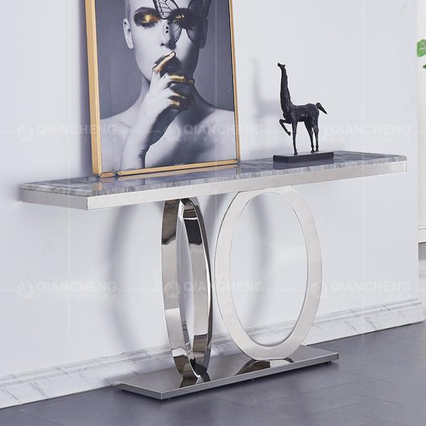 Buy cheap Stable 20mm SS Console Table European Style Grey Marble Top from wholesalers
