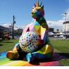 Buy cheap Geometric Shape Cartoon Metal Bear Sculpture Colorful Animal For Garden from wholesalers