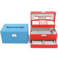 Buy cheap Portable Spacious Space Faux Leather Jewelry Organizer Box Multi Cells Packaging product