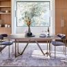 Buy cheap Slim Lenox Velvet Fiberglass Dining Chair Blackened Brass Steel Frame from wholesalers