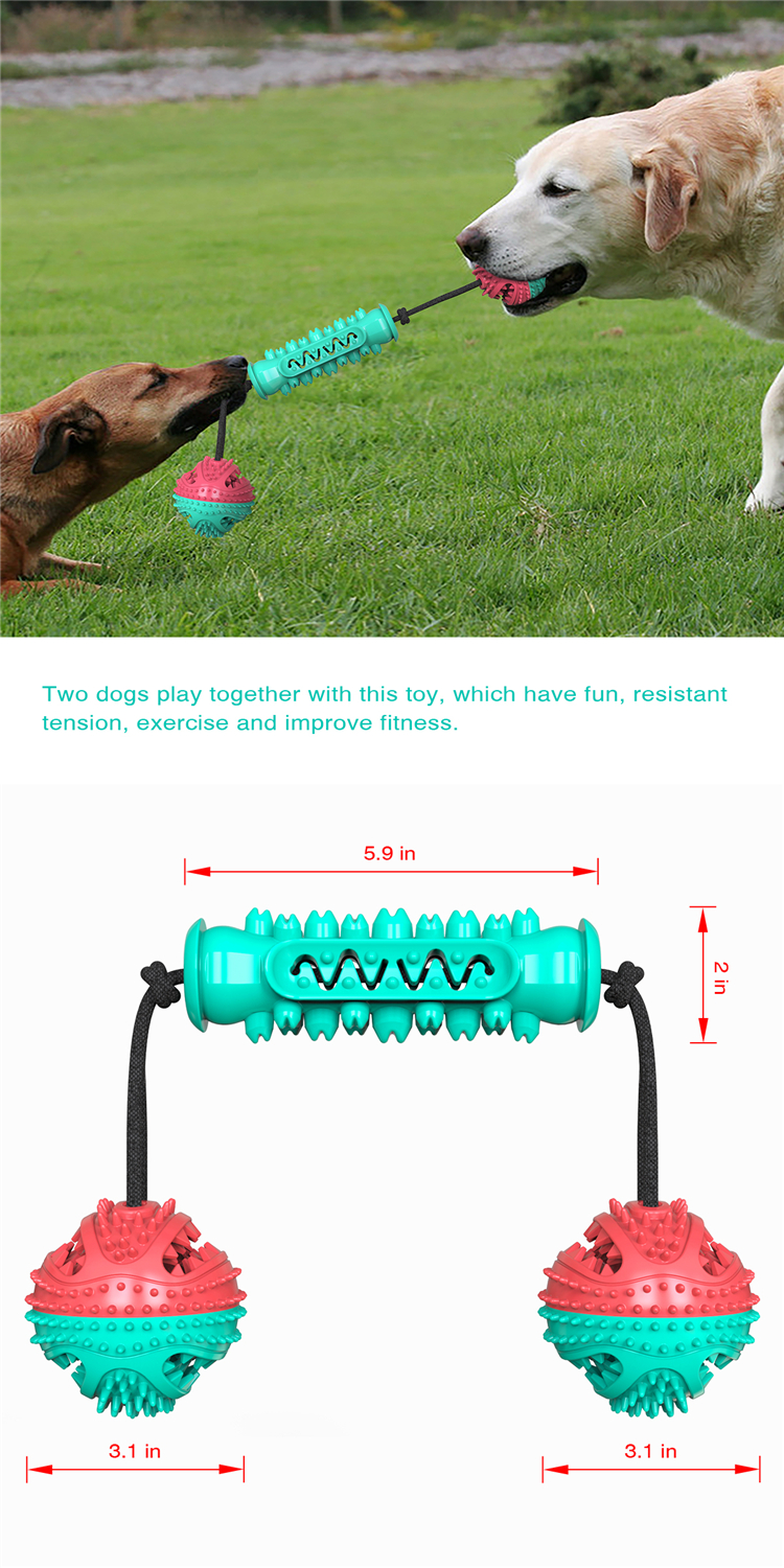 New Type Top Sale Eco-friendly Dog Toothbrush Toy Stick Rope Pet Molar Bite Ball Toys