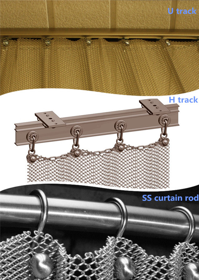 1.2mm Aluminium Material Coil Mesh Drapery Silver Color Used As Energy Saving Window Interiors