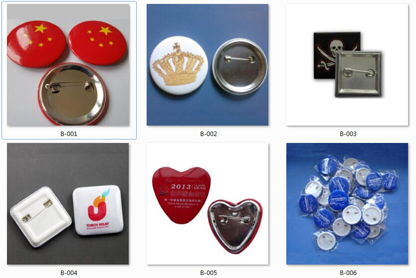 Promotion 4cm Square Tinplate Badges with plastic base