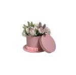 SGS PMS 4C Printing Round Hat Box 200gsm Cardboard Rose Preserved