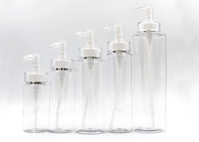 100ml 150ml 200ml 300ml 500ml Luxury Gold Silver Line Pump Clear Cosmetic Plastic Bottle Shampoo Skincare Body Lotion Bottle