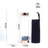Buy cheap Travel 500ml / 15.2oz Glass Water Bottle With Stainless Steel Lid Custom Logo from wholesalers