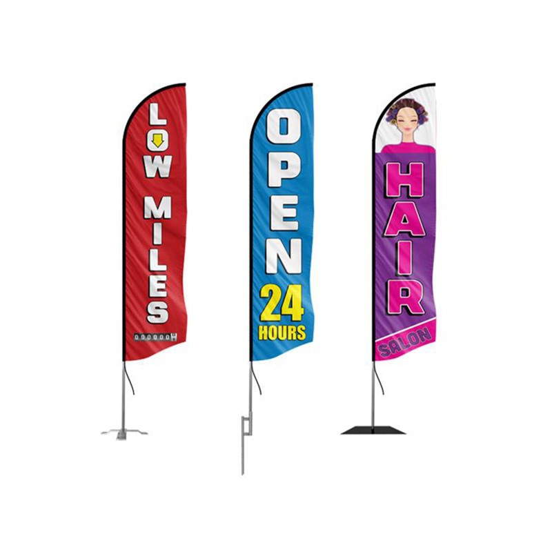 OEM Logo Outdoor Beach Flag Promotional Feather Banner Stand