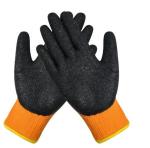 Orange Winter Latex Thermal Gloves 7 Gauge Latex Dipped Gloves Terry Liner Palm