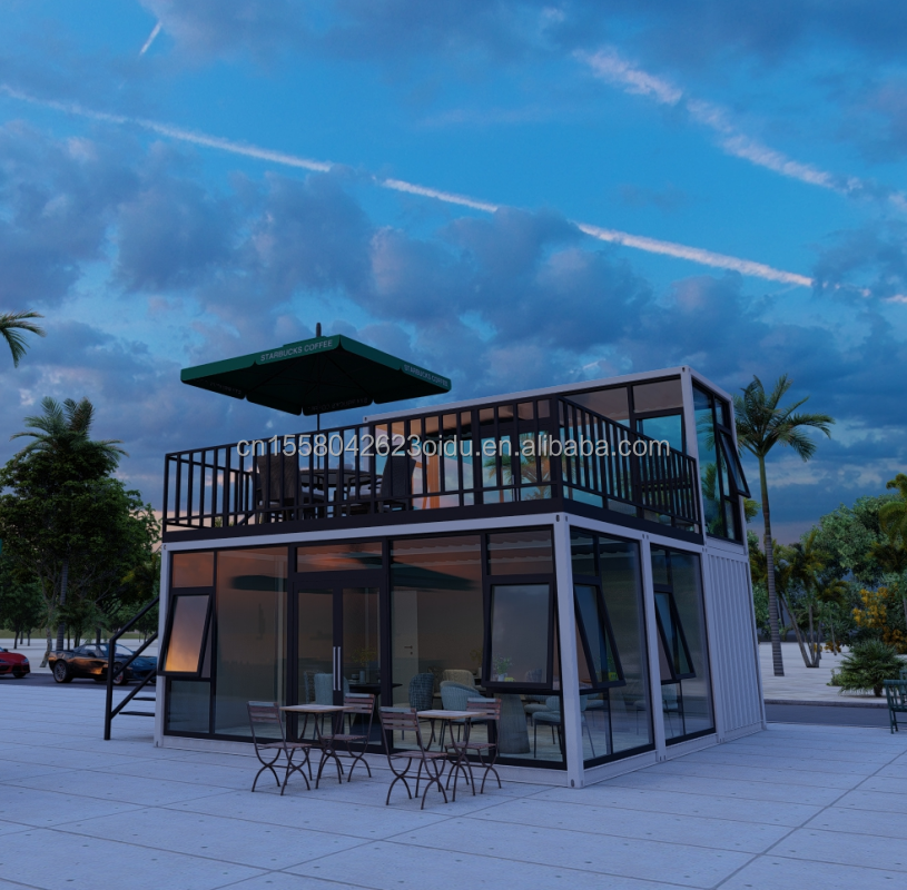 Galvanized Steel Bending Frame Movable Shipping Container Shops Bar Container Mobile Coffee Shop Contains House Prefab