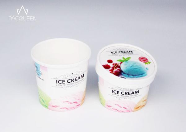 Buy cheap Printed White Paper Disposable Ice Cream Cups With Paper Lids from wholesalers