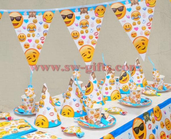 Emoji Smile Cry Kids Birthday Party Decoration Set Party Supplies Baby Birthday