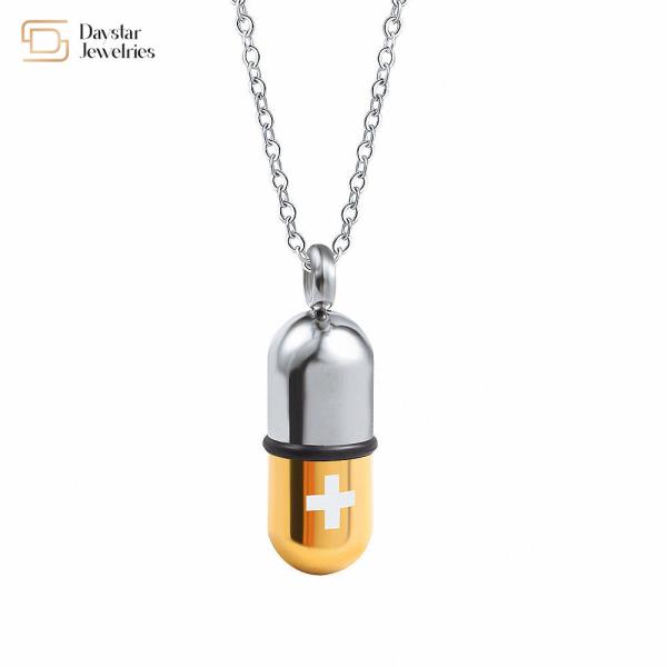 Buy cheap Pill Capsule Removable Perfume Bottle Titanium Stainless Steel Necklace Urn Pendant from wholesalers