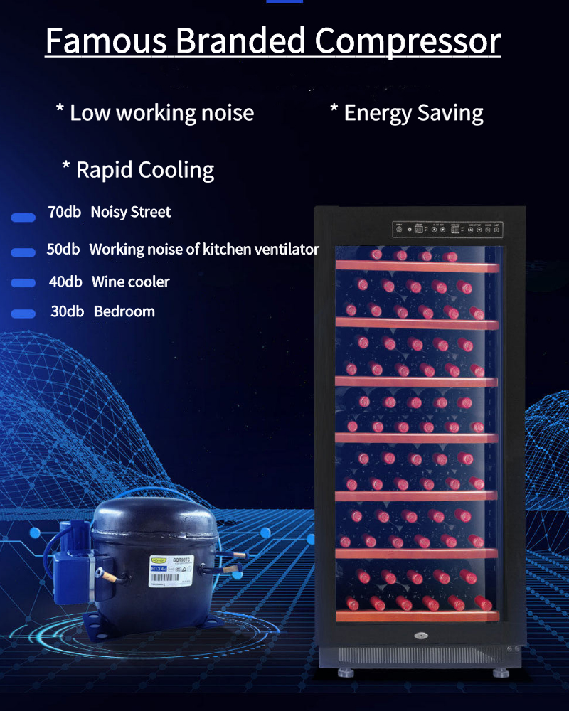 Elegant Upright Thermoelectric Wine Cooler Fridge Practical 90 Bottle