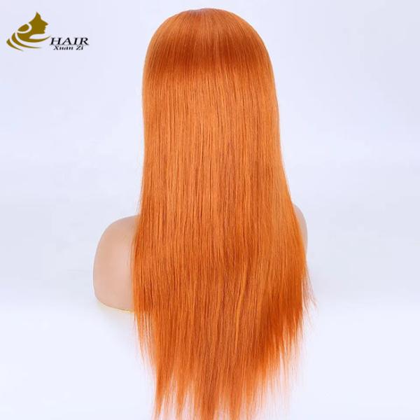Buy cheap Orange Realistic Human Hair Wigs Full Lace 27 honey blonde 180% Density from wholesalers