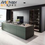 Ready Built I Shape Kitchen Cabinet With E0 Grade Material Marble Countertop In