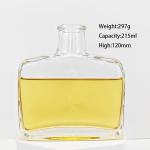 Glass Collar Square Flat Shoulder Cork Top Liquor Bottle for Special Design