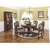 Buy cheap Rubber Wood Home dining room furniture Long and round dining table with 4/6 people Chair can by Upholstered cushion seat from wholesalers
