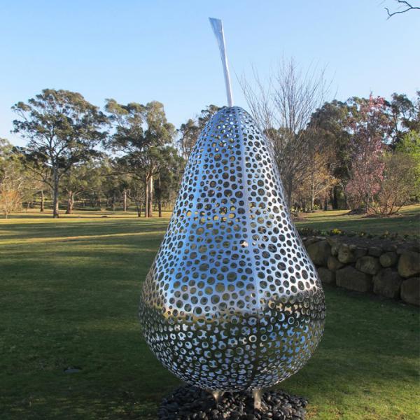 Buy cheap Outside Design Abstract Metal Garden Sculptures Pear Fruit Sculpture from wholesalers