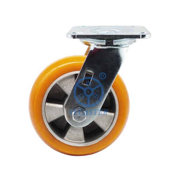 Buy cheap 150mm Diameter Aluminium Orange Pu Swivel Casters Heavy Duty Industrial Wheels from wholesalers