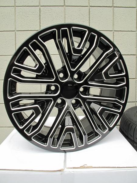 Buy cheap Yukon Sierra Suv Black Milled GMC Replica Wheels 5906 B 22" from wholesalers