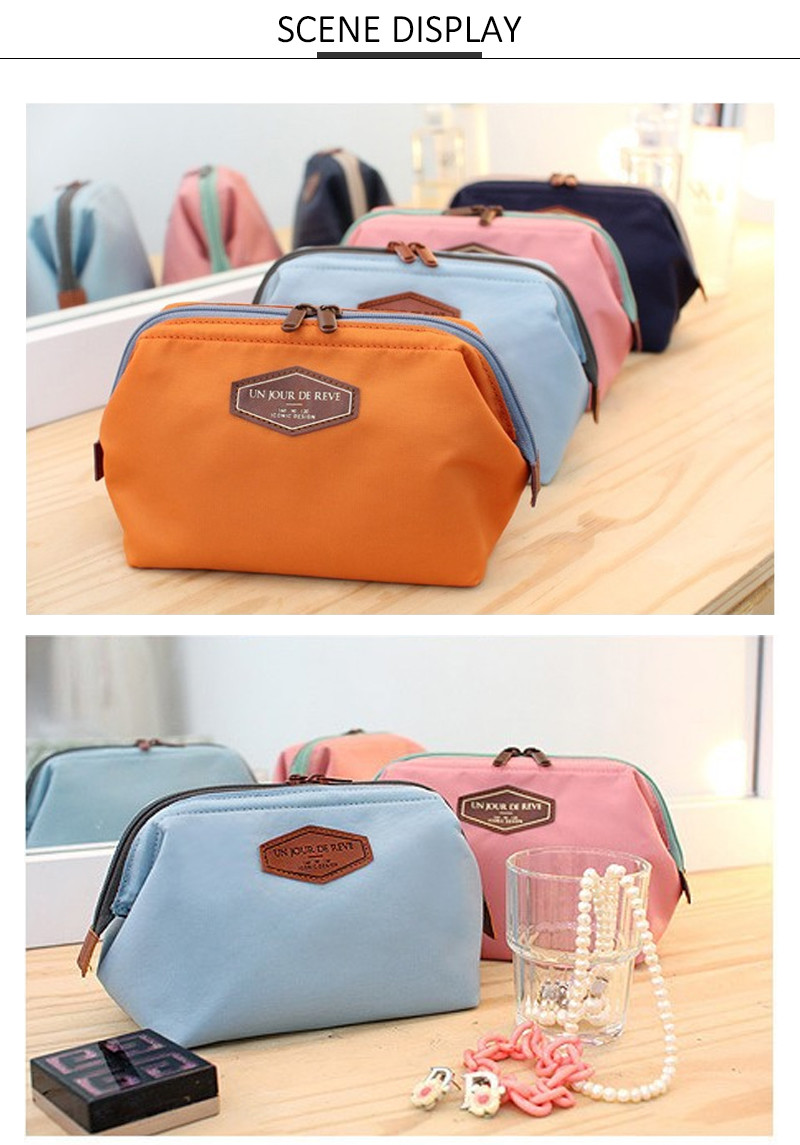 Digital Printing Logo Pure Color Canvas Makeup Cosmetic Bag