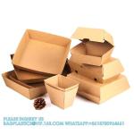 Paper Burger Box, Corrugated Hamburg Box 300gsm Paper Fast Food Disposable