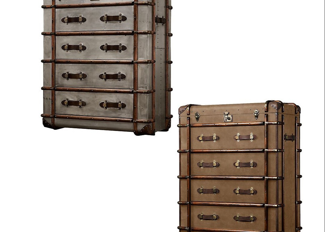 Antique Hardwood Frame Retro Trunk Table High Trunk Style Coffee Table
