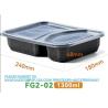 Buy cheap Packaging 3 Compartments Takeout Boxes Black Microwave Plastic Lunch Box Food Containers Wholesale from wholesalers