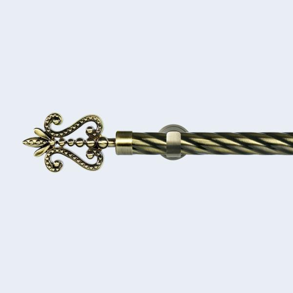 Buy cheap Anti-Brass Beaded Flower Finial 28mm 3m Twisted Curtain Pipe With Single Bracket from wholesalers