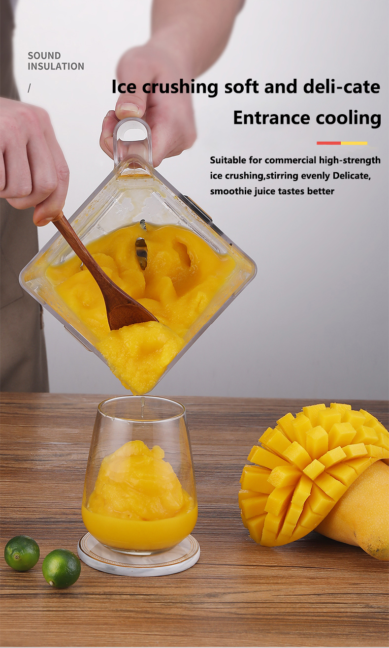 Multifunctional 1800W Commercial Blender with Plastic Housing and Pure Copper Motor