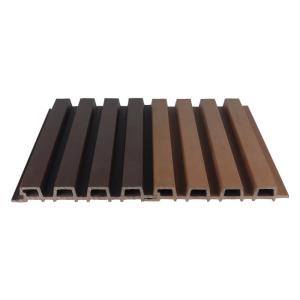 China Brown 25x227mm WPC Cladding Wall Panel For Hotel Park Wood Plastic Composite Siding Grille Plank on sale