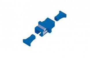Buy cheap Simplex SC/UPC Fiber Optic Adapter with ceramic sleeve blue cap with flange from wholesalers