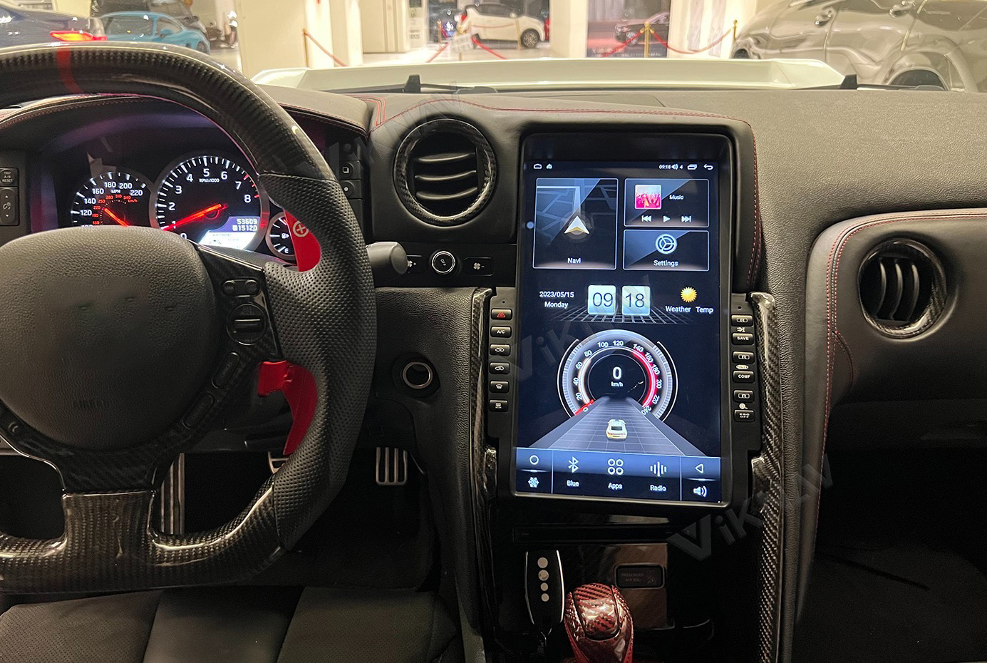 VIKNAV 13.6" Car Radio For Nissan Skyline GTR 2008- 2017 HD Touch Screen Android Head Unit