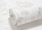 Living Room Washable Vinyl Wallpaper , White Damask Pattern Wallpaper