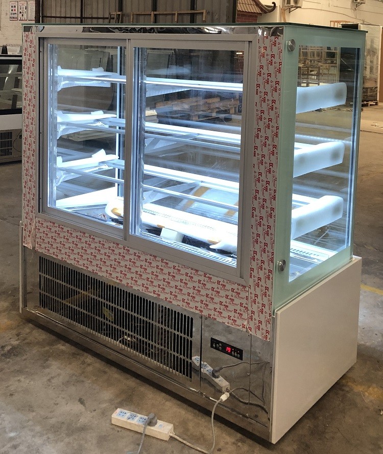 5ft Square Glass Pastry Cake Display Refrigerator